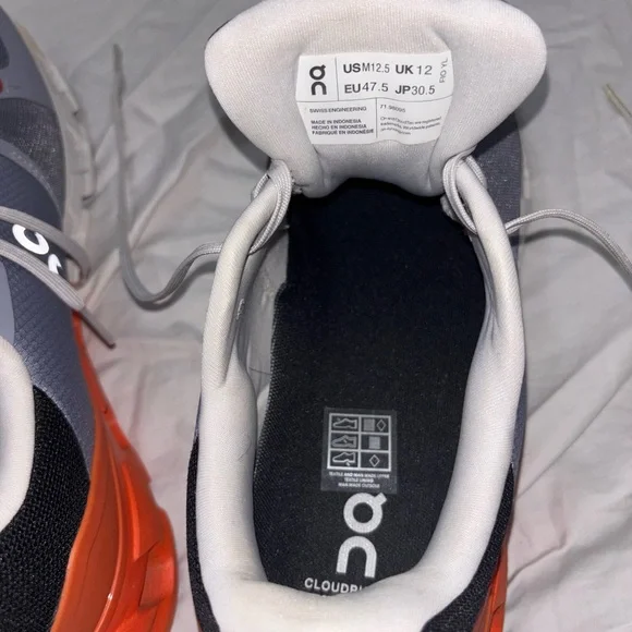 On Running Sneakers in Gray and Orange - Picture 7 of 8